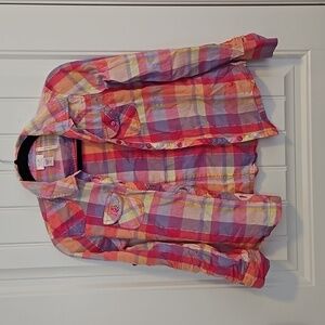 Justice Plaid Button Down Size 12
